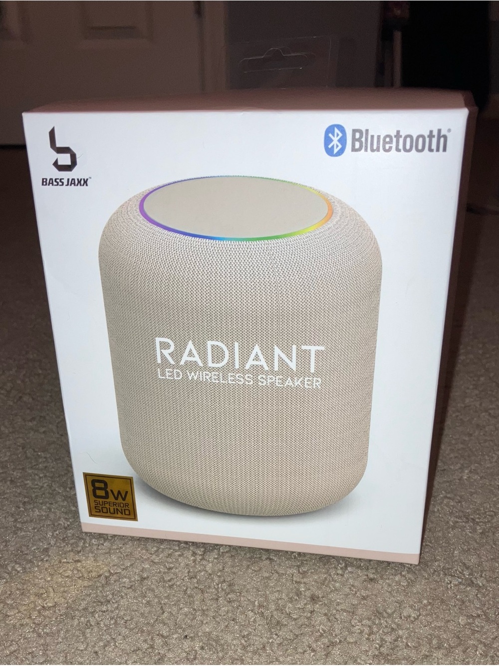 Bass Index LED Speaker- Beige with Color-Changing LED